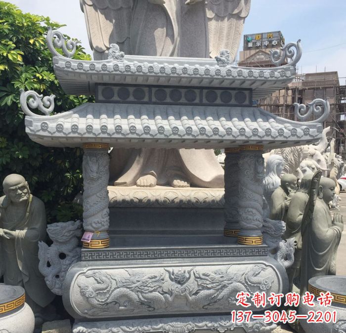 长沙寺庙景观仿古香炉石雕 (2)