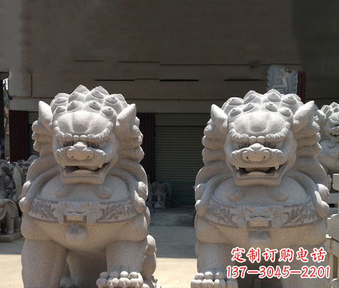 长沙寺庙景观仿古镇宅石狮子