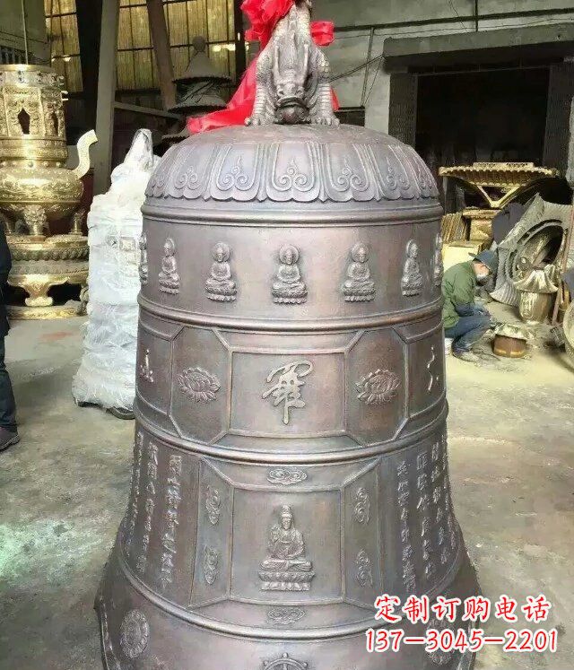 长沙寺庙铜雕钟铸铜钟雕塑