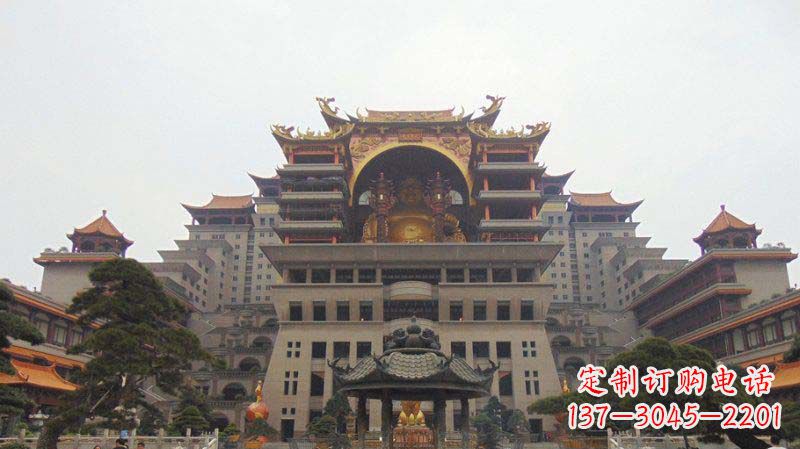 长沙寺庙圆香炉铜雕