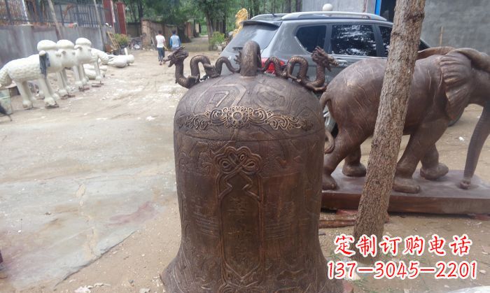 长沙寺庙铸铜钟铜雕 (3)