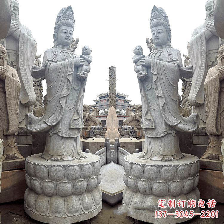 长沙送子观音青石雕塑