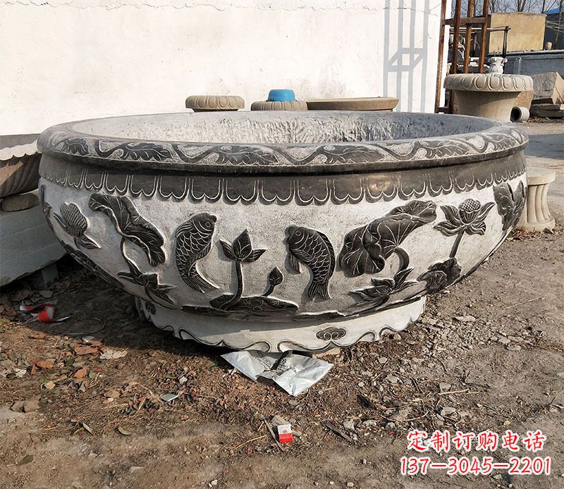 长沙庭院水缸景观石雕