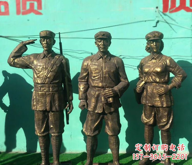 长沙铜雕八路军战士雕塑