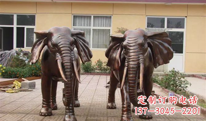 长沙铜雕大象公司门口动物雕塑