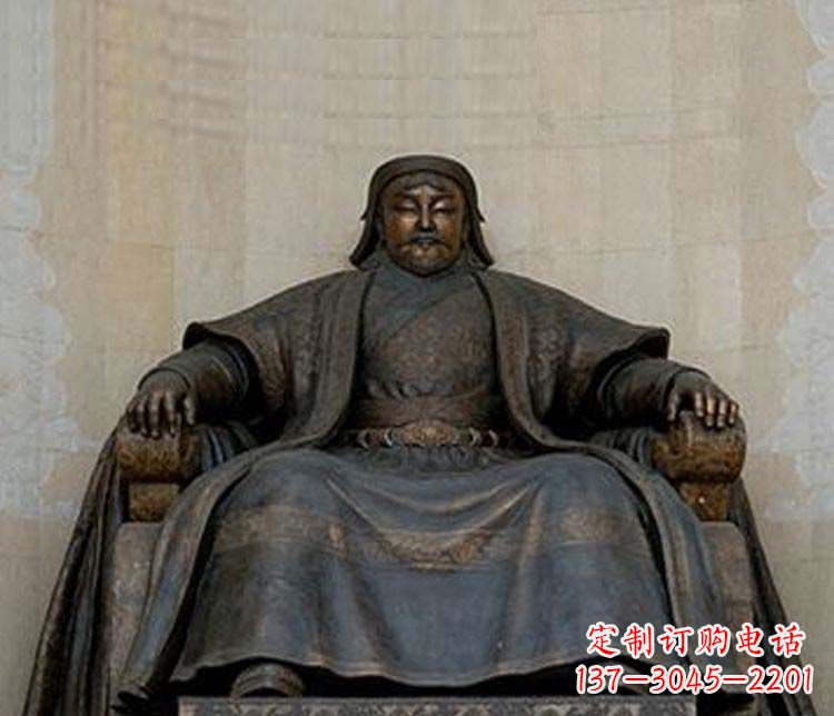 长沙铜雕大型成吉思汗雕塑