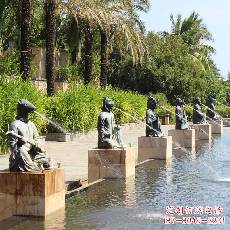 长沙铜雕动物喷泉景观雕塑
