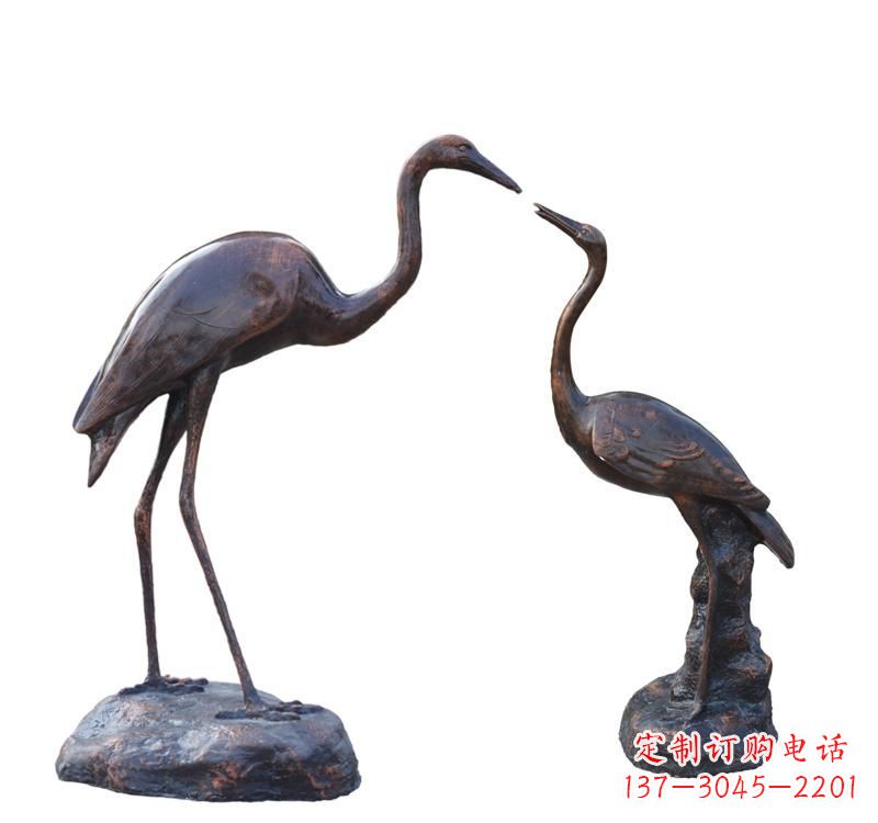 长沙铜雕动物仙鹤