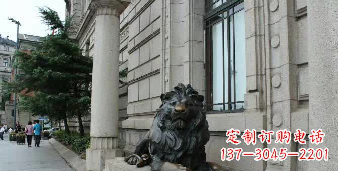 长沙铜雕跪姿狮子