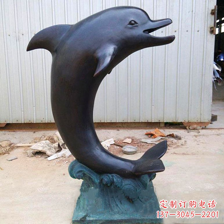 长沙铜雕海豚雕塑