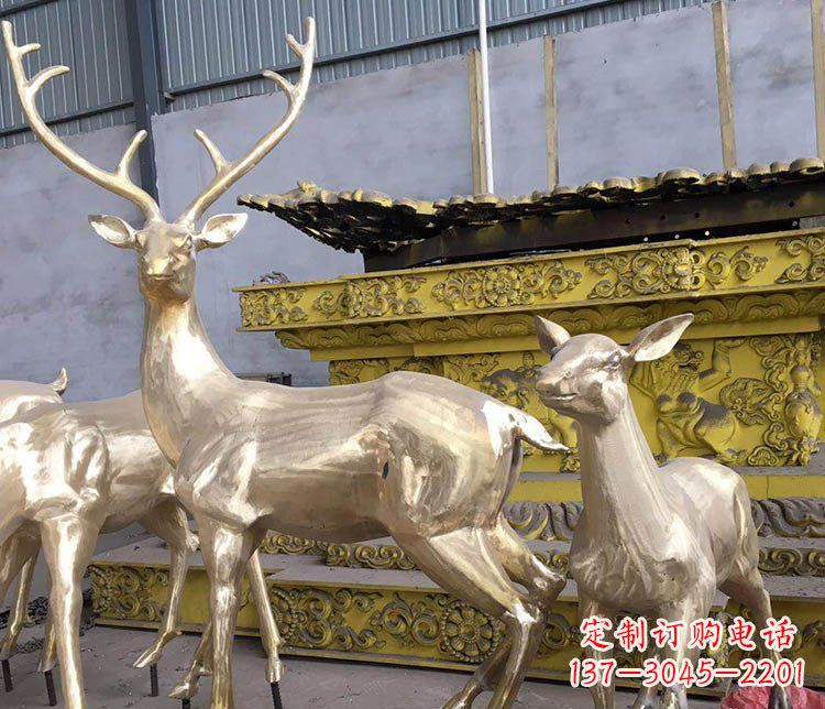 长沙铜雕户外动物小鹿雕塑