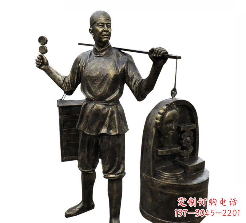 长沙铜雕卖货郎