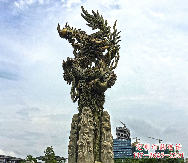 长沙铜雕盘龙柱
