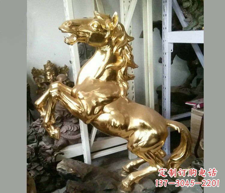 长沙铜雕商场招财动物马雕塑 (2)