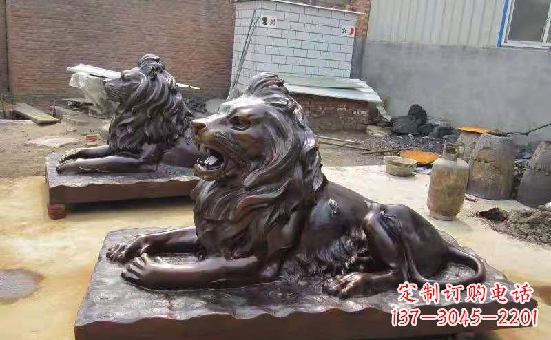 长沙铜雕狮子户外摆件镇宅动物雕塑