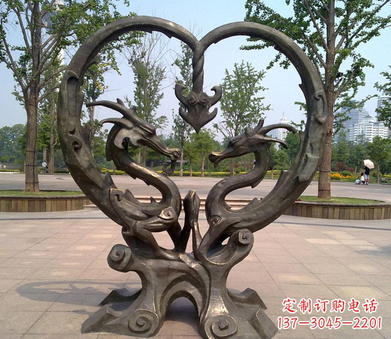 长沙铜雕双龙戏珠