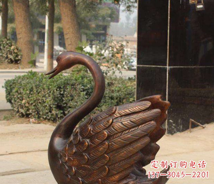 长沙铜雕水景天鹅动物雕塑