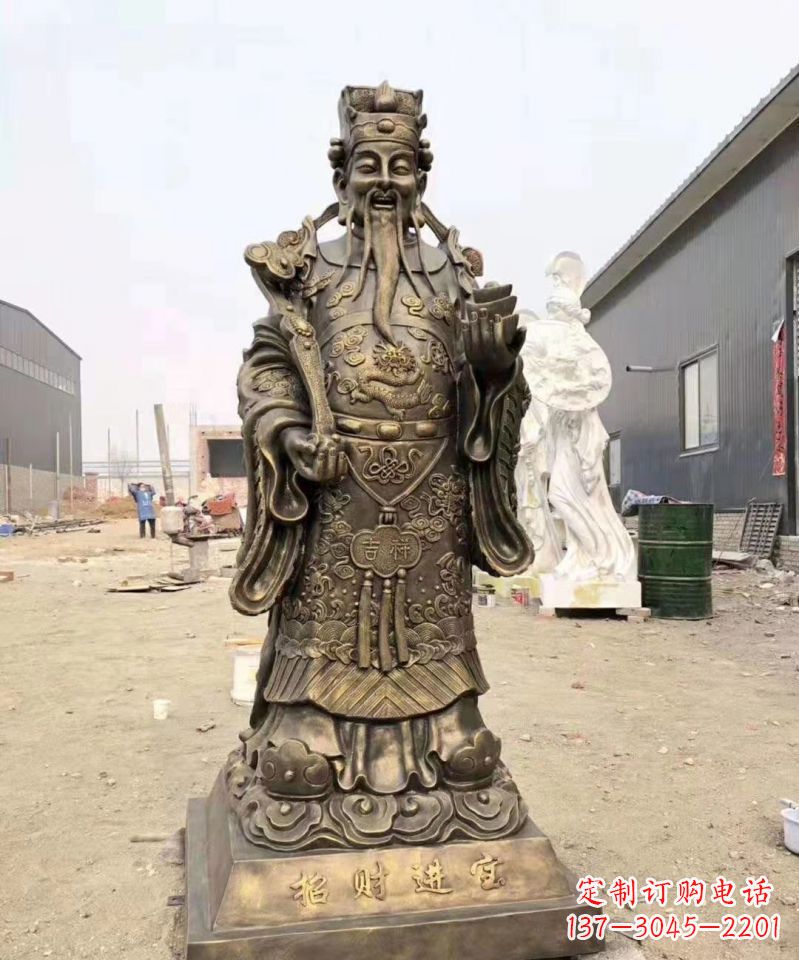 长沙铜雕寺庙财神雕塑