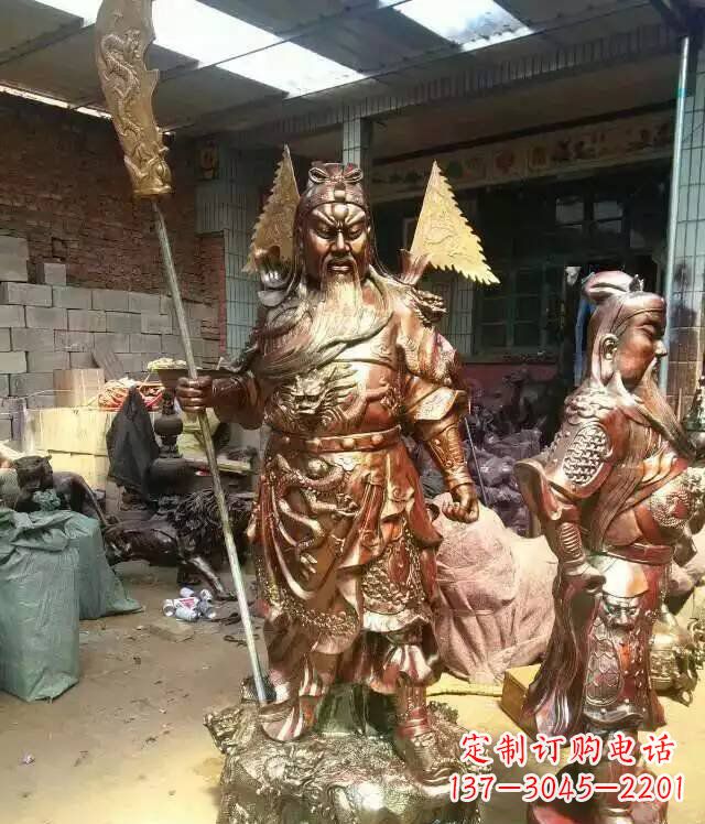 长沙铜雕武财神持刀关公雕塑