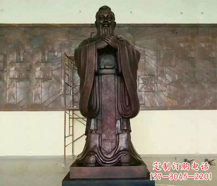 长沙铜雕校园孔子文化雕塑摆件 (2)
