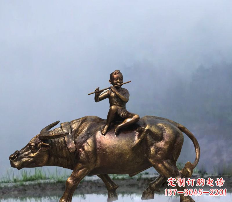 长沙铜雕园林牧童骑牛