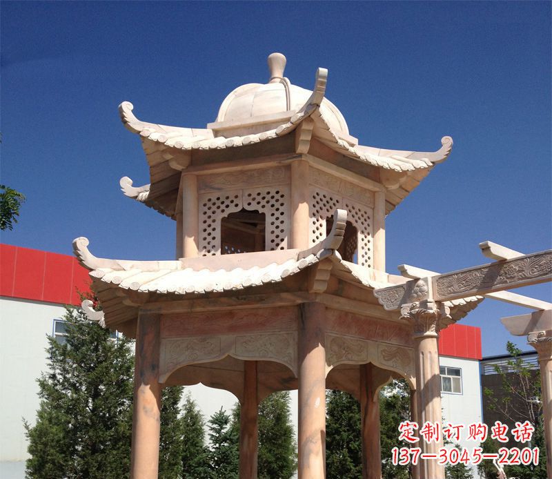 长沙晚霞红景观凉亭雕塑