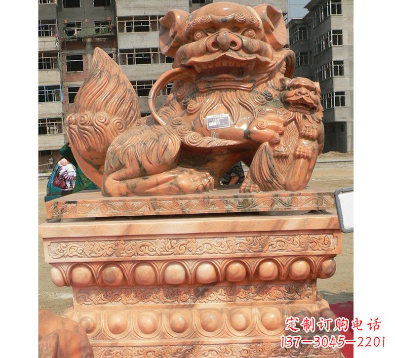 长沙晚霞红南方石狮子