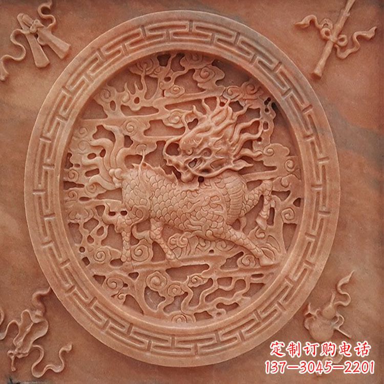 长沙晚霞红麒麟建筑装饰壁画
