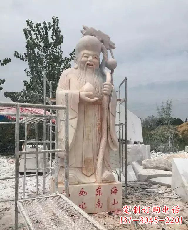 长沙晚霞红神像老寿星雕塑