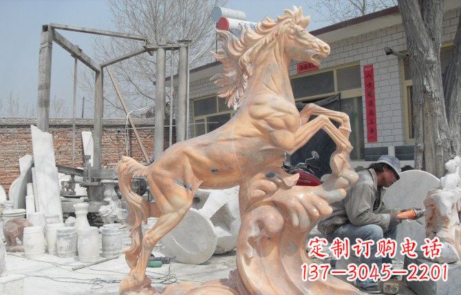 长沙晚霞红踏浪奔马石雕222