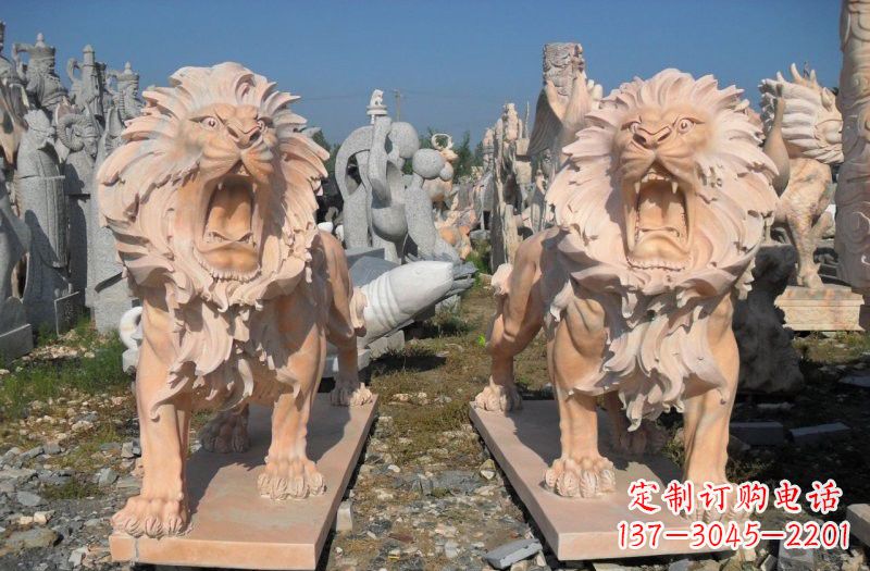 长沙晚霞红西洋狮子雕塑