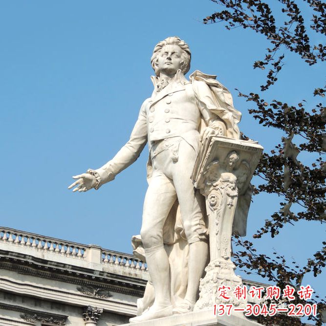 长沙维也纳古典乐派代表人物之莫扎特汉白玉石雕像