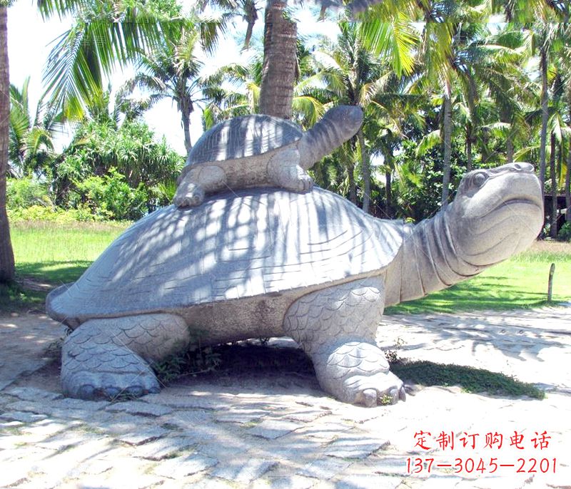 长沙乌龟母子石雕