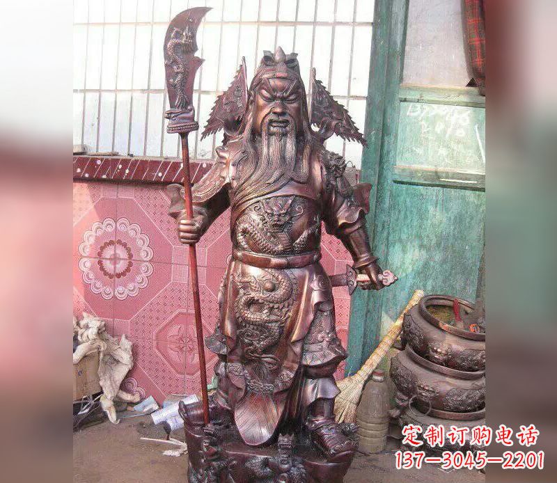 长沙武财神关公提刀铜雕