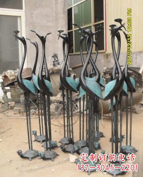 长沙仙鹤动物铜雕