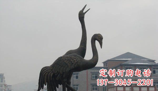长沙仙鹤公园景观铜雕