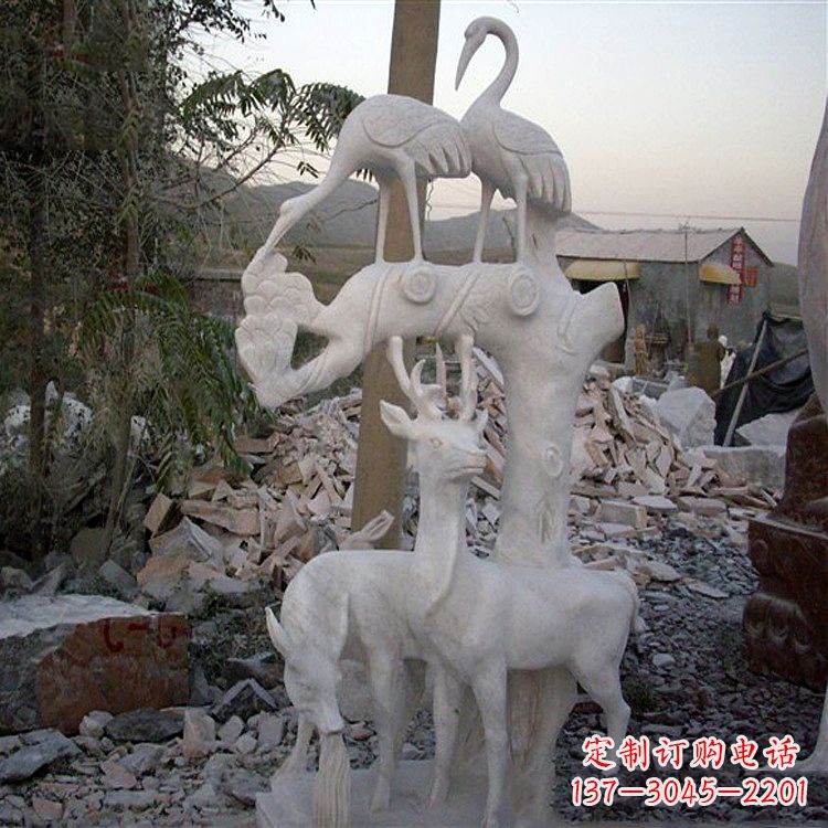 长沙仙鹤石雕景观摆件