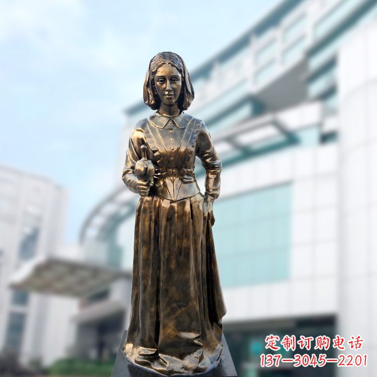 长沙现代护理教育奠基人南丁格尔玻璃钢仿铜雕像