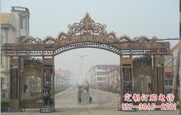 长沙小区不锈钢门口牌坊雕塑