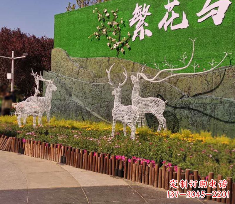 长沙小区景观不锈钢梅花鹿
