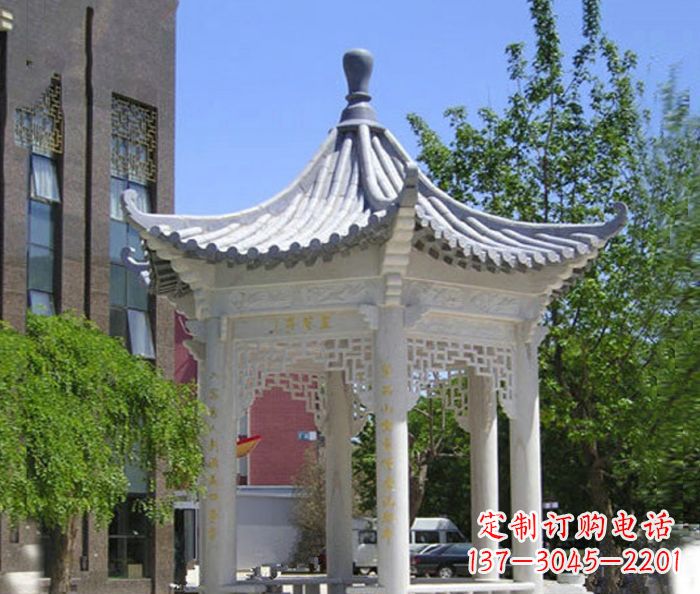 长沙小区景观大理石凉亭