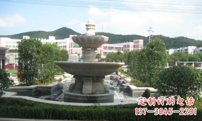 长沙小区景观大理石喷泉石雕 (2)