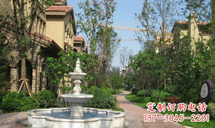 长沙小区景观大理石喷泉石雕 (5)