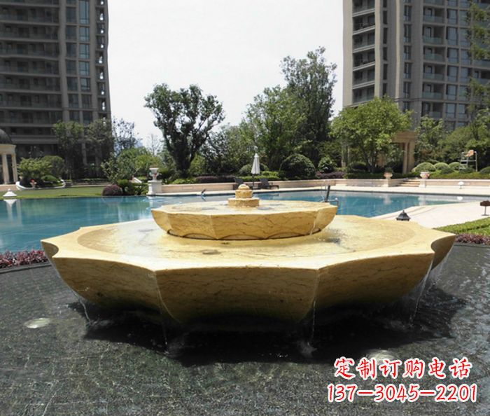 长沙小区景观大理石喷泉石雕 (6)