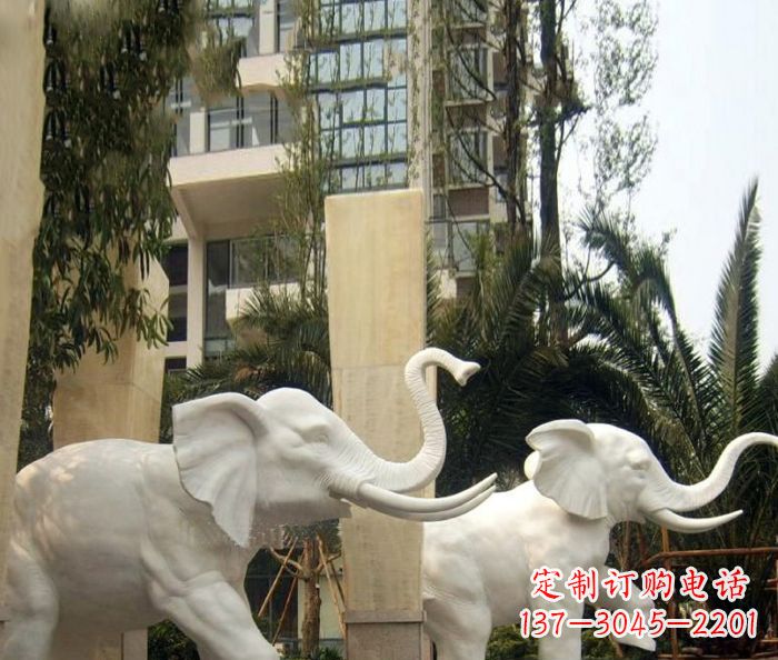 长沙小区景观汉白玉大象石雕