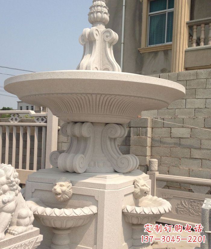 长沙小区景观汉白玉喷泉石雕