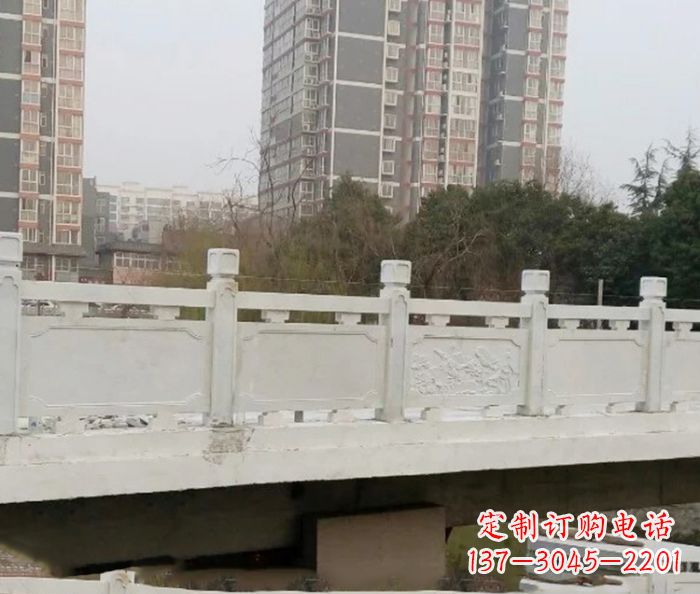 长沙小区景观汉白玉石雕栏板 (2)