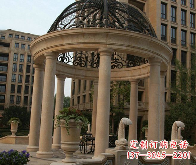 长沙小区景观欧式石雕凉亭