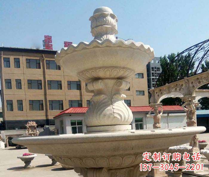 长沙小区景观砂岩大型喷泉石雕