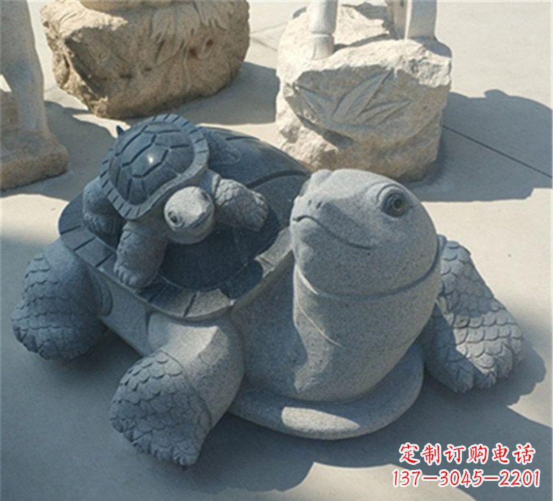 长沙小区母子乌龟石雕